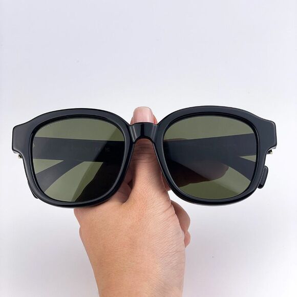 Gucci GG1140SK 002 Sunglasses Black Green Square Unisex - Picture 1 of 11